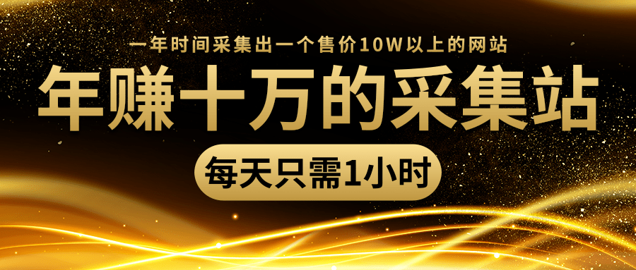 年赚十万的采集站，每天却只需要1小时，一年时间采集出一个售价10W以上的网站-21资源库