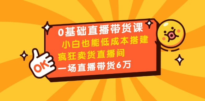 0基础直播带货课：小白也能低成本搭建疯狂卖货直播间：1场直播带货6万-21资源库