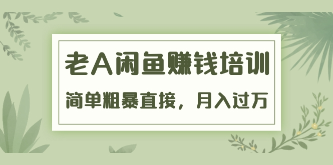 《老A闲鱼赚钱培训》简单粗暴直接，月入过万真正的闲鱼战术实课（51节课）-21资源库