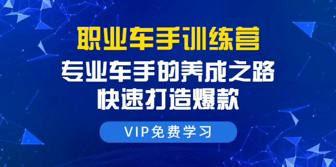 职业车手训练营：专业车手的养成之路，快速打造爆款（8节-无水印直播课）-21资源库