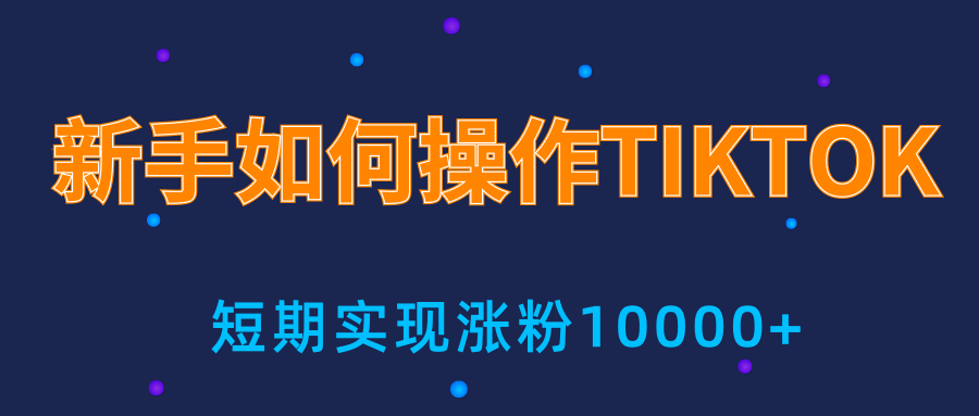 新手小白操作TIKTOK，3天从0到10000粉丝撸美金实战分享-21资源库