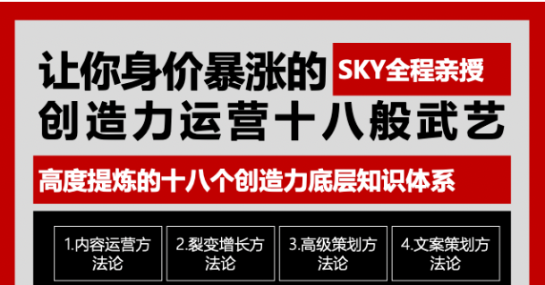 让你的身价暴涨的创造力运营十八般武艺 高度提炼的18个创造力底层知识体系-21资源库
