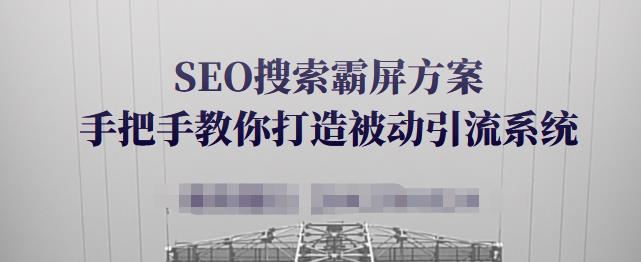 SEO搜索霸屏方案，手把手教你打造被动引流系统【视频课程】-21资源库