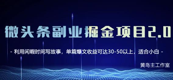黄岛主微头条副业掘金项目第2期，单天做到50-100+收益！-21资源库
