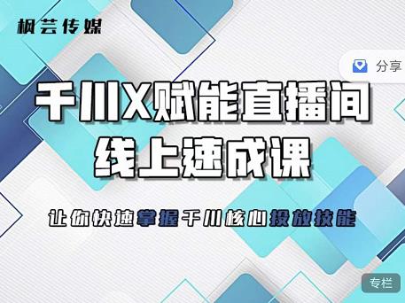 枫芸传媒-线上千川提升课，提升千川认知，提升千川投放效果-21资源库
