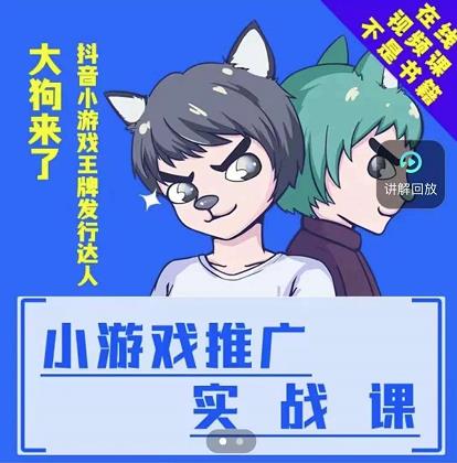 大狗来了：小游戏推广实战课，带你搭建一个游戏推广变现账号-21资源库