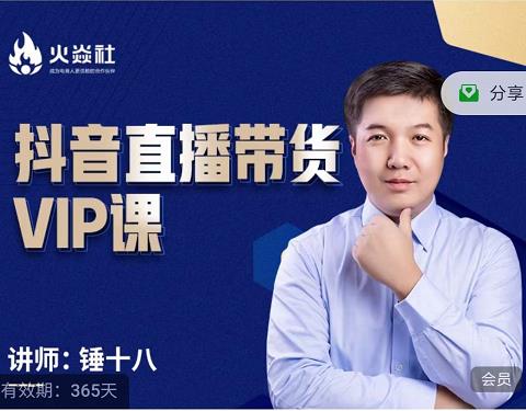 锤十八-抖音直播带货VIP课，专注直播带货有效盈利模式-21资源库