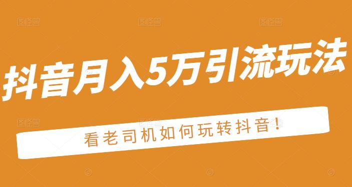 老古董·抖音月入5万引流玩法，看看老司机如何玩转抖音(附赠：抖音另类引流思路)-21资源库