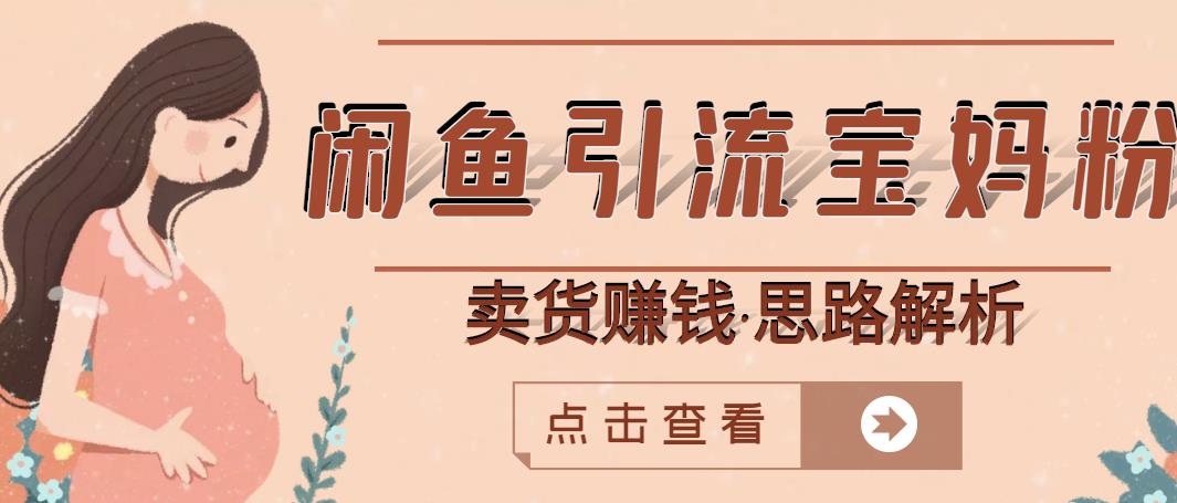 闲鱼引流宝妈粉+卖货赚钱一个月收益30000+（实操视频教程）-21资源库
