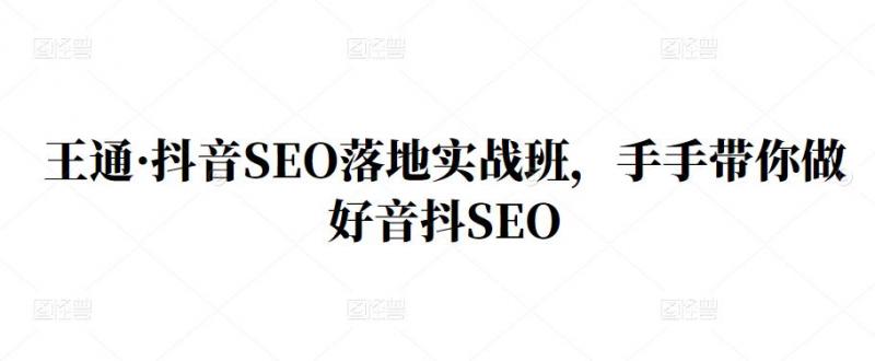 王通·抖音SEO落地实战班，手‬手带你做好音抖‬‬SEO-21资源库