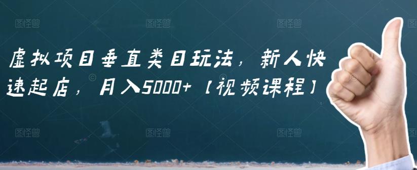 虚拟项目垂直类目玩法，新人快速起店，月入5000+【视频课程】-21资源库