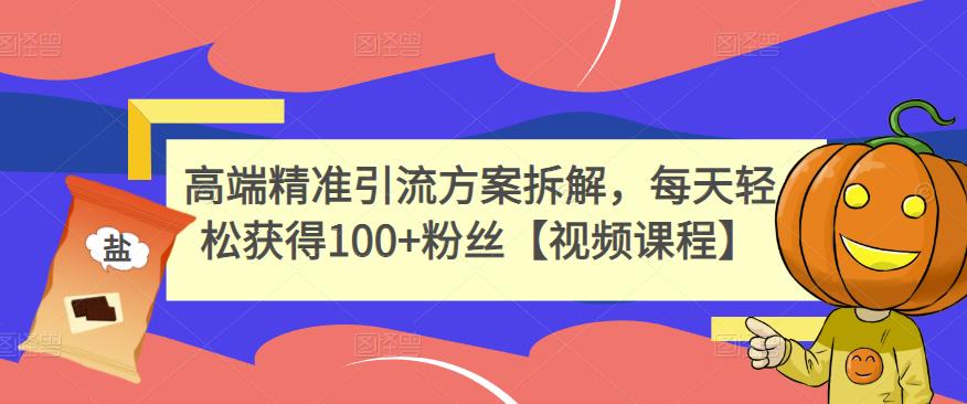 高端精准引流方案拆解，每天轻松获得100+粉丝【视频课程】-21资源库