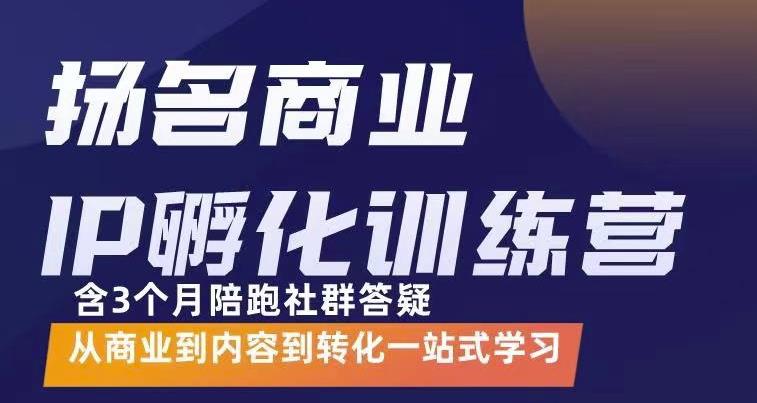 杨名商业IP孵化训练营，从商业到内容到转化一站式学 价值5980元-21资源库