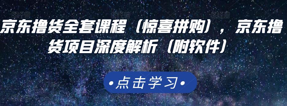 京东撸货全套课程（惊喜拼购），京东撸货项目深度解析（附软件）-21资源库