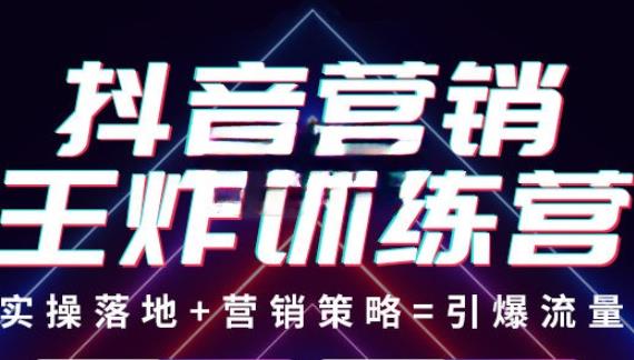 抖音营销王炸训练营，实操落地+营销策略=引爆流量（价值8960元）-21资源库