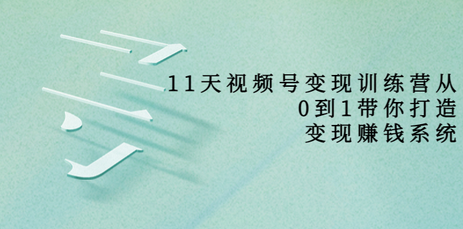 11天视频号变现训练营，从0到1打造变现赚钱系统（价值398元）-21资源库