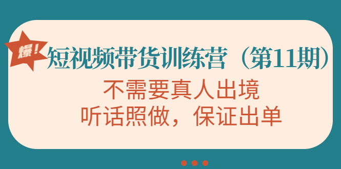 视频带货训练营，不需要真人出境，听话照做，保证出单（第11期）-21资源库