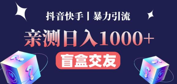 日收益1000+的交友盲盒副业丨有手就行的抖音快手暴力引流-21资源库