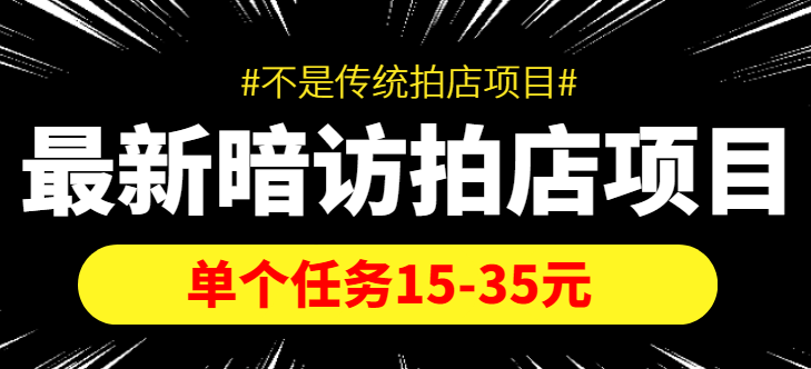 最新暗访拍店信息差项目，单个任务15-35元（不是传统拍店项目）-21资源库