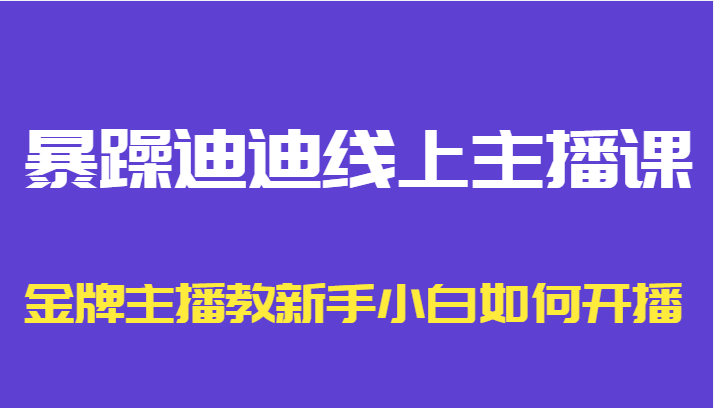 暴躁迪迪线上主播课，金牌主播教新手小白如何开播-21资源库