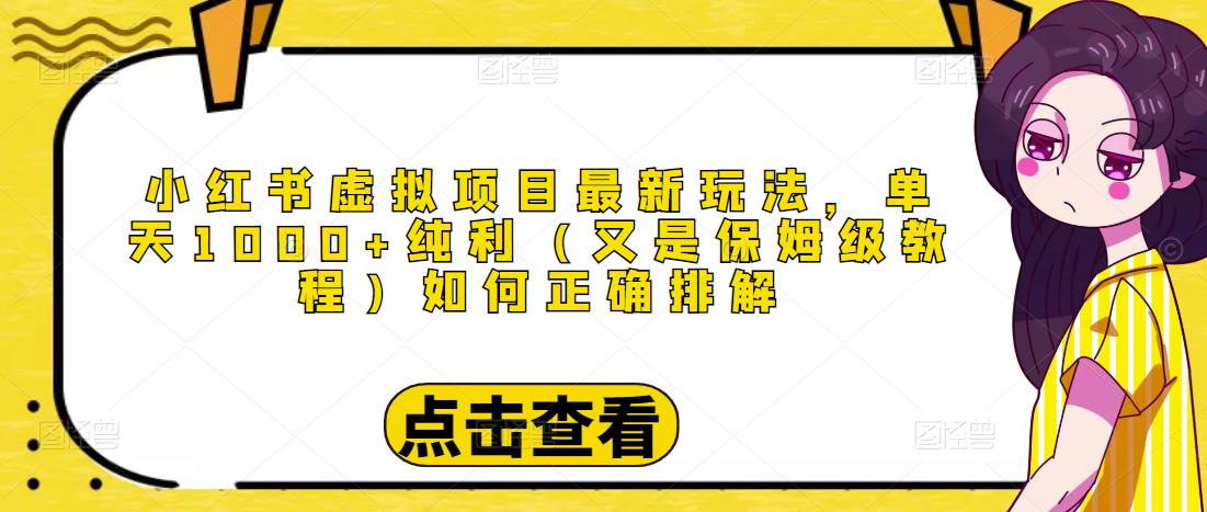 小红书虚拟项目最新玩法，单天1000+纯利（又是保姆级教程文档）-21资源库