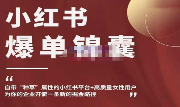 小红书爆单锦囊，自带种草属性+高质量女性用户，为你的企业开辟一条新的掘金路径-21资源库
