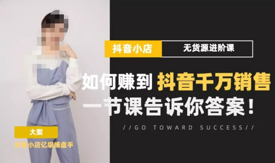 梨子会·抖店无货源进阶冲刺课，如何赚到抖音千万销售，这套课程会告诉你答案-21资源库