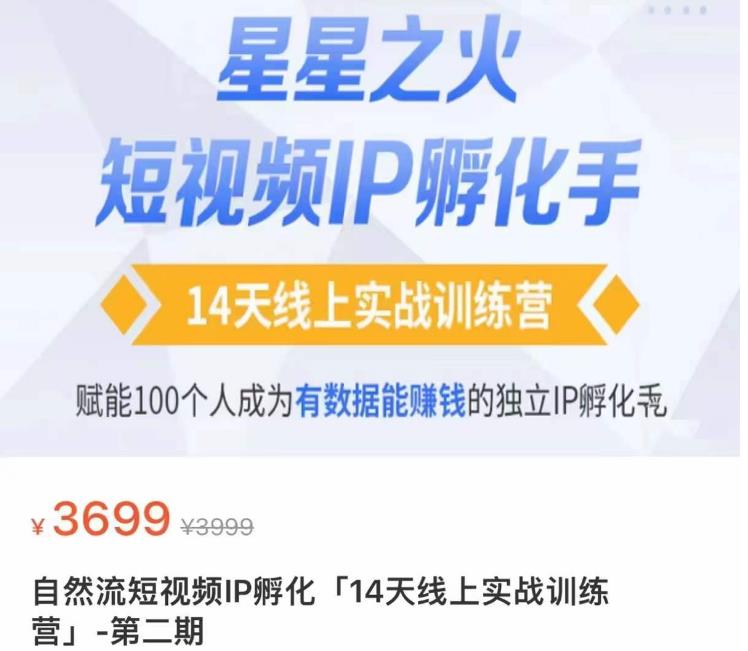 瑶瑶·自然流短视频IP孵化第二期，14天线上实战训练营，赋能100个人成为有数据能赚钱的独立IP孵化手-21资源库