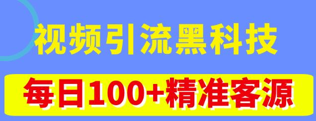 视频引流黑科技玩法，不花钱推广，视频播放量达到100万+，每日100+精准客源-21资源库