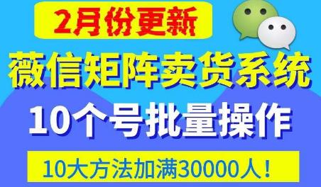 微信矩阵卖货系统，多线程批量养10个微信号，10种加粉落地方法，快速加满3W人卖货！-21资源库