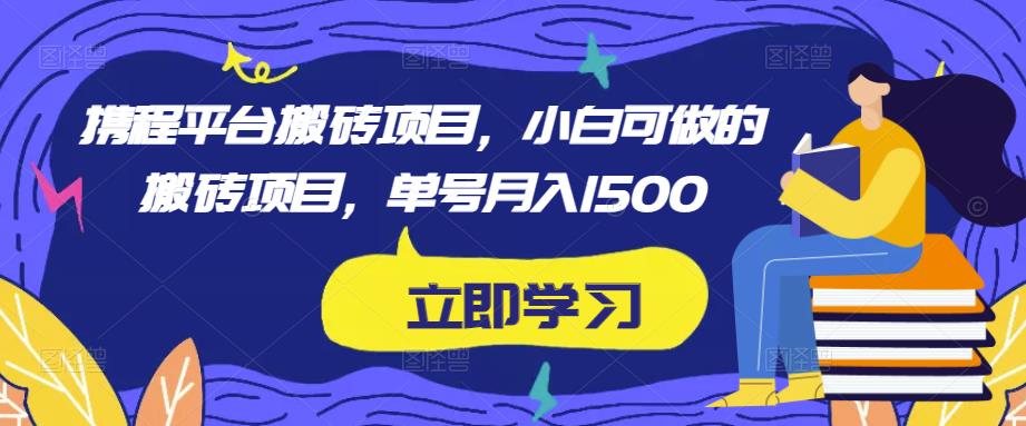 携程平台搬砖项目，小白可做的搬砖项目，单号月入1500-21资源库