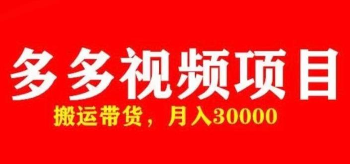 多多带货视频快速50爆款拿带货资格，搬运带货，月入30000【全套脚本+详细玩法】-21资源库