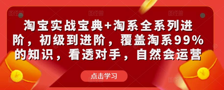 淘宝实战宝典+淘系全系列进阶，初级到进阶，覆盖淘系99%的知识，看透对手，自然会运营-21资源库