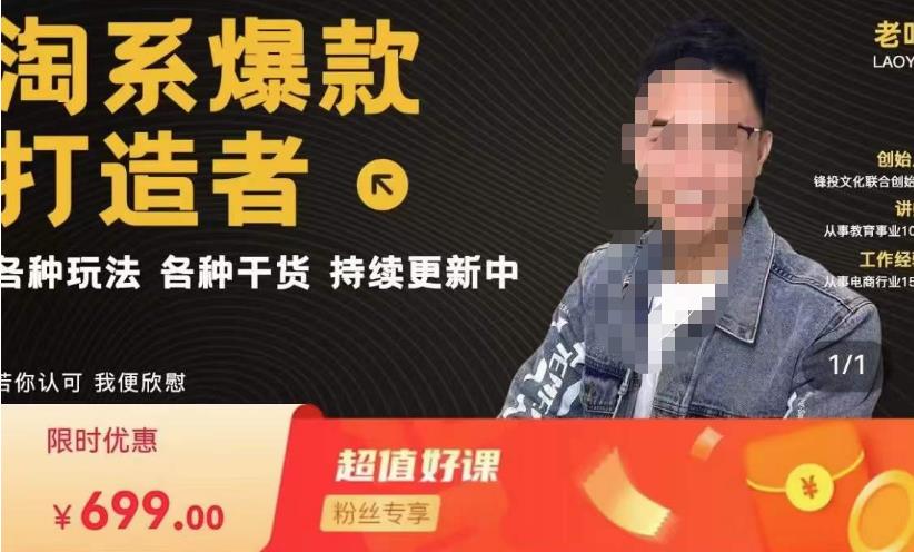 锋投老叶全店动销，淘系干货汇总，各种玩法，淘系爆款打造者-21资源库