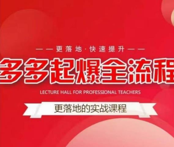 互力-多多新品打爆全流程，拼多多14天拉搜索自然流量，更落地·快速提升-21资源库