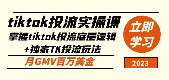 tiktok投流实操课：掌握tiktok投流底层逻辑+独家TK投流玩法月GMV百万美金-21资源库