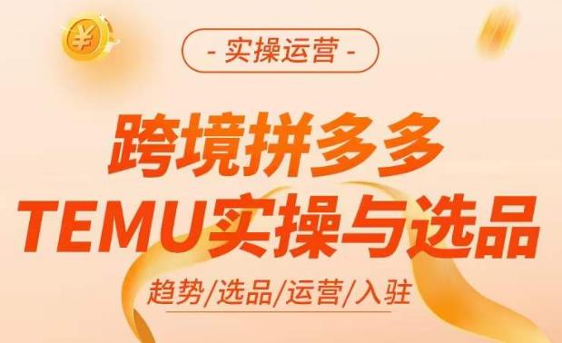 跨境拼多多TEMU实操与选品，​掌握平台运营方法技巧，选品避坑12条标准，爆款的底层思路等-21资源库