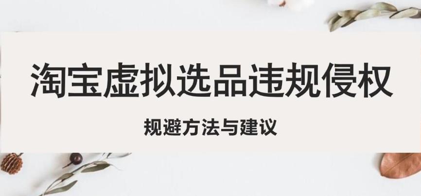 淘宝虚拟违规侵权规避方法与建议，6个部分详细讲解，做虚拟资源必看-21资源库