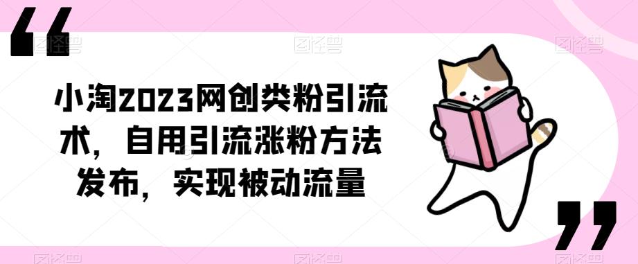 ​小淘2023网创类粉引流术，自用引流涨粉方法发布，实现被动流量-21资源库