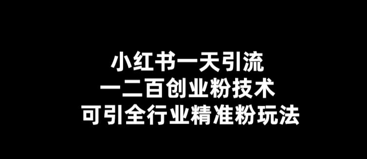 小红书一天引流一二百创业粉技术，可引全行业精准粉玩法【仅揭秘】-21资源库
