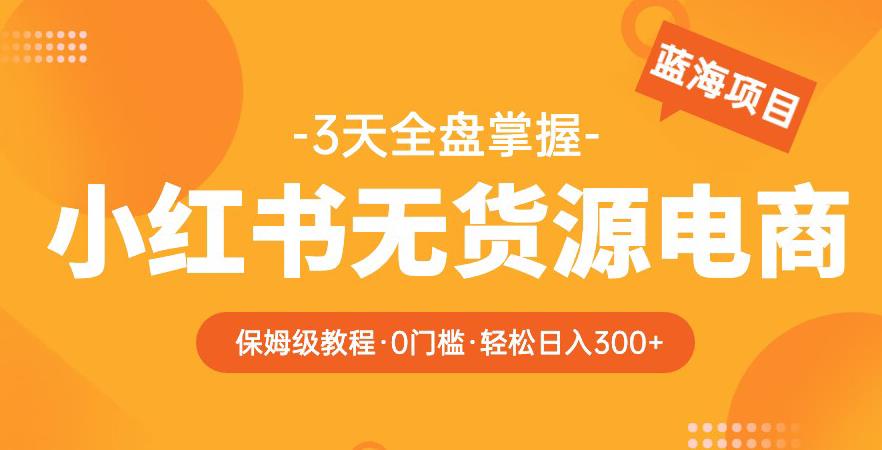 2023【阿本小红书无货源电商训练营】保姆级教程，从0到1，3天全盘掌握，轻松日入300+-21资源库