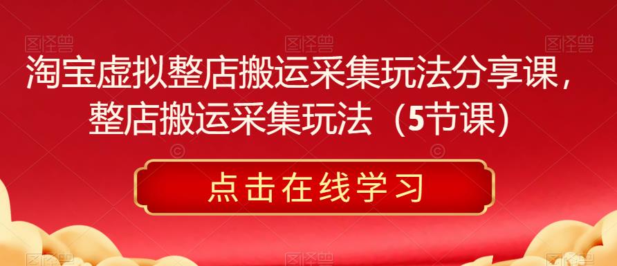 淘宝虚拟整店搬运采集玩法分享课，整店搬运采集玩法（5节课）-21资源库