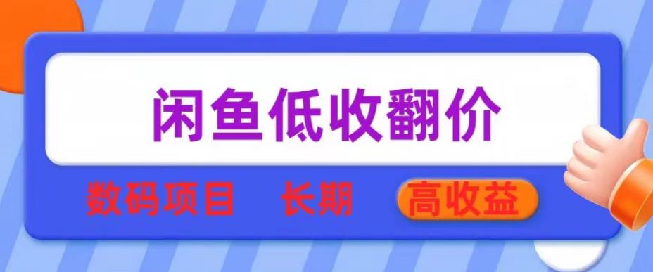 闲鱼低收翻价数码暴利项目，长期高收益【揭秘】-21资源库
