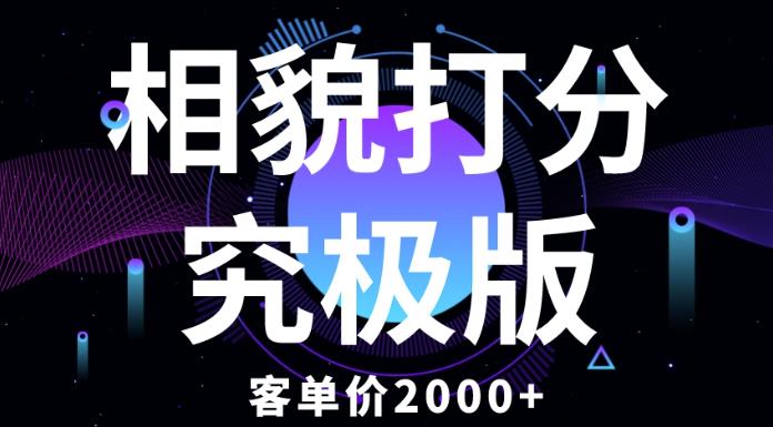 相貌打分究极版，客单价2000+纯新手小白就可操作的项目-21资源库