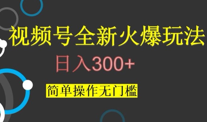 视频号最新爆火玩法，日入300+，简单操作无门槛【揭秘】-21资源库