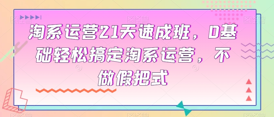 淘系运营21天速成班，0基础轻松搞定淘系运营，不做假把式-21资源库