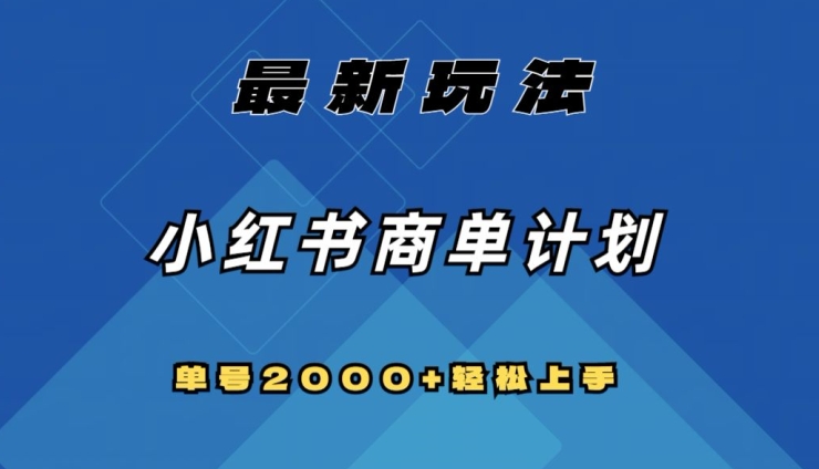 全网首发，小红书商单计划最新玩法，单号2000+可扩大可复制【揭秘】-21资源库