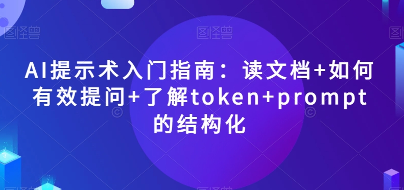 AI提示术入门指南：读文档+如何有效提问+了解token+prompt的结构化【揭秘】-21资源库