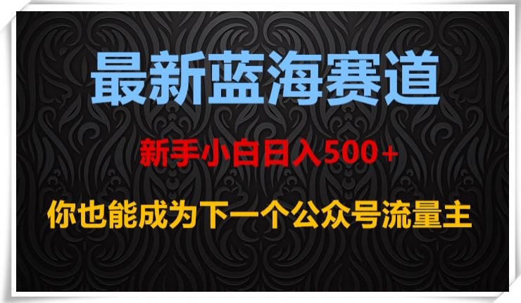 最新蓝海赛道，新手小白日入500+，你也能成为下一个公众号流量主【揭秘】-21资源库