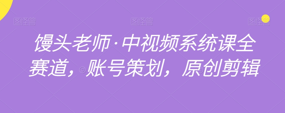 馒头老师·中视频系统课全赛道，账号策划，原创剪辑-21资源库